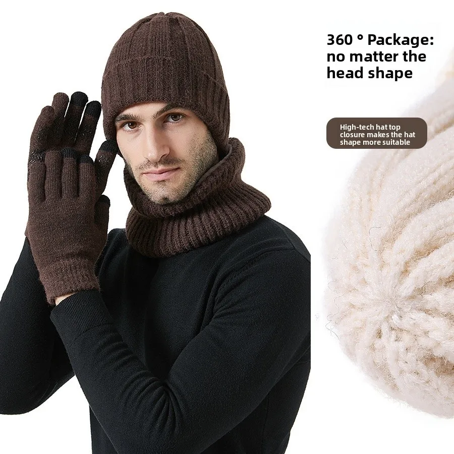 Теплая вязаная шапка Thiened, шарф, перчатки, комплект футболок для мужчин и женщин, зимние аксессуары Faion, дышащая зимняя шапка
