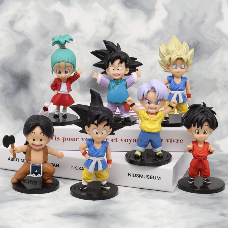 Dragon Ball Teenage Figures Trunks Chi Chi Son Goku Anime Doll Model Desktop Display Ornament for Collection and Gift
