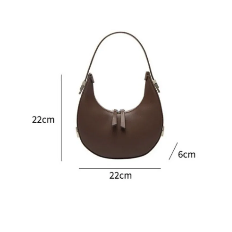 UKF 2023 New Women\'s Female Split Leather Elegant Moon Design Underarm Lady Luxury Shoulder Bags For Women Wrist Handbag Summer