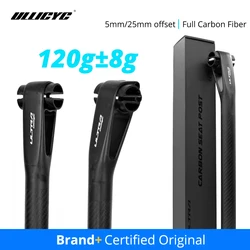ULLICYC Ultralight Carbon Seatpost Bicycle Seatpost 25.4/27.2/30.9/31.6MM Offset 5MM/25MM for MTB/Road Seat Tube Bicycle Part