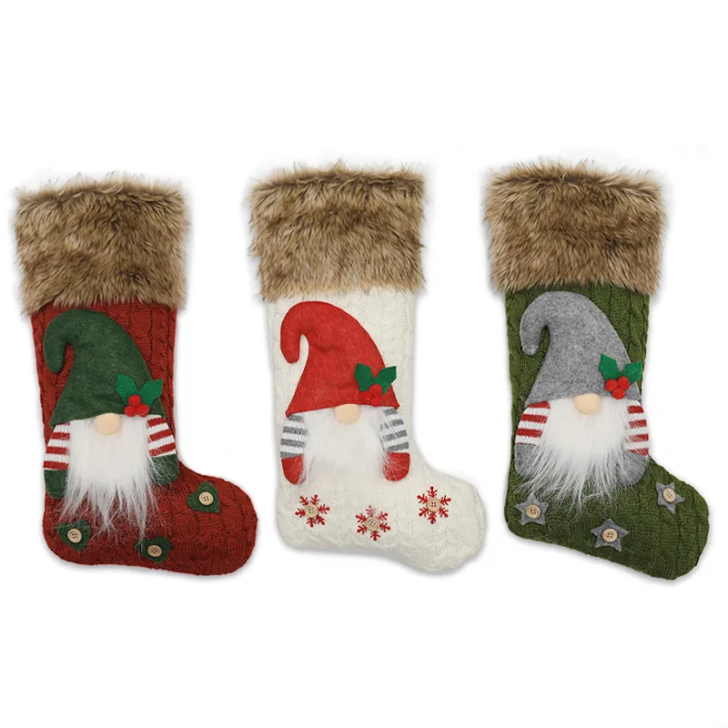 New Christmas Children's Socks Gift Bag Atmosphere Ornaments Large Christmas Socks Gift Candy Socks Surprise Party Hangings