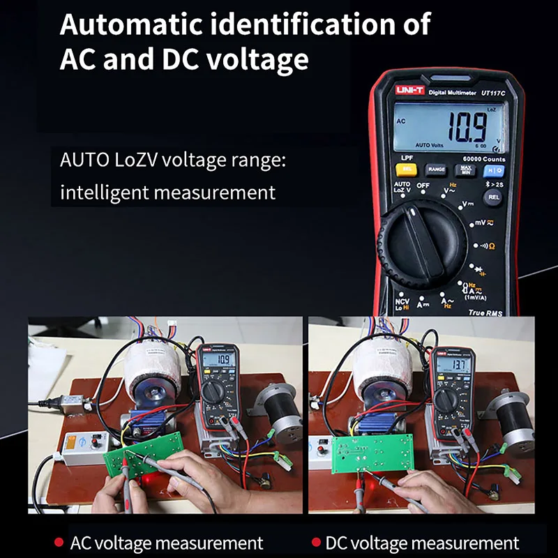 UNI T Multimeter Digital True RMS UT117C AC DC Current Voltage Tester Multimetro 600V Bluetooth NCV Capacitance Resistance Test