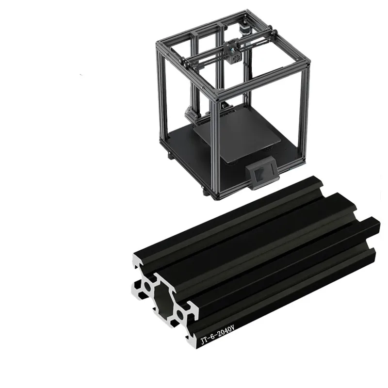 1PC BLACK 2040 V-Slot European Standard Anodized Aluminum Profile Extrusion 100MM-1000mm Length Linear Rail for CNC 3D Printer