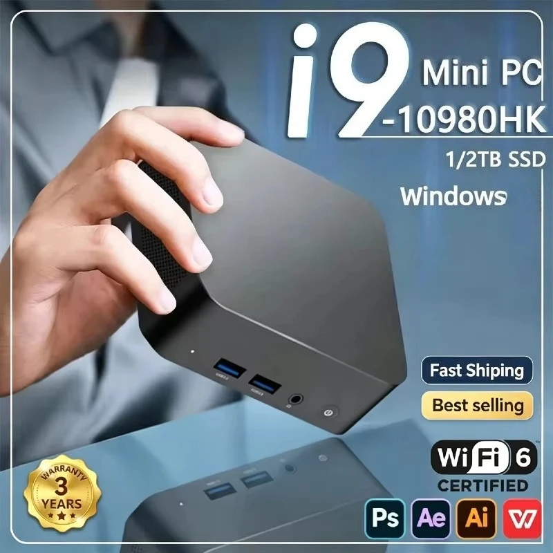 New MINI Computer Core i9 10980HK  PC 16GB RAM  1TB 2TB SSD WIFI BT5.2 4K HD Gaming Office Study Pc