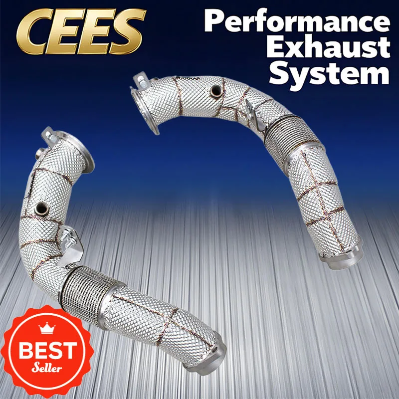 

CEES Exhaust Downpipe Pipes for BMW X5M/X6M E70/E71 4.4TT 2010-2014 Exhaust System Stainless Steel Free Flow Pipe Exhaust Header