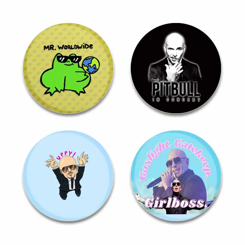 Mr Worldwide Pitbull Soft Button Pins Customizable Funny Singer Brooches for Clothes Bag Hat Accessories Jewelry Creative Badge