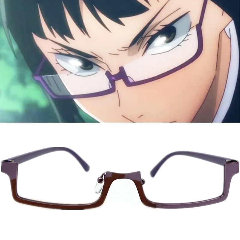 

Hot Anime Jujutsu Kaisen Maki Zenin Glasses Cosplay Mari Makinami Illustrious Half Frame Eyewear Unisex Prop Accessories