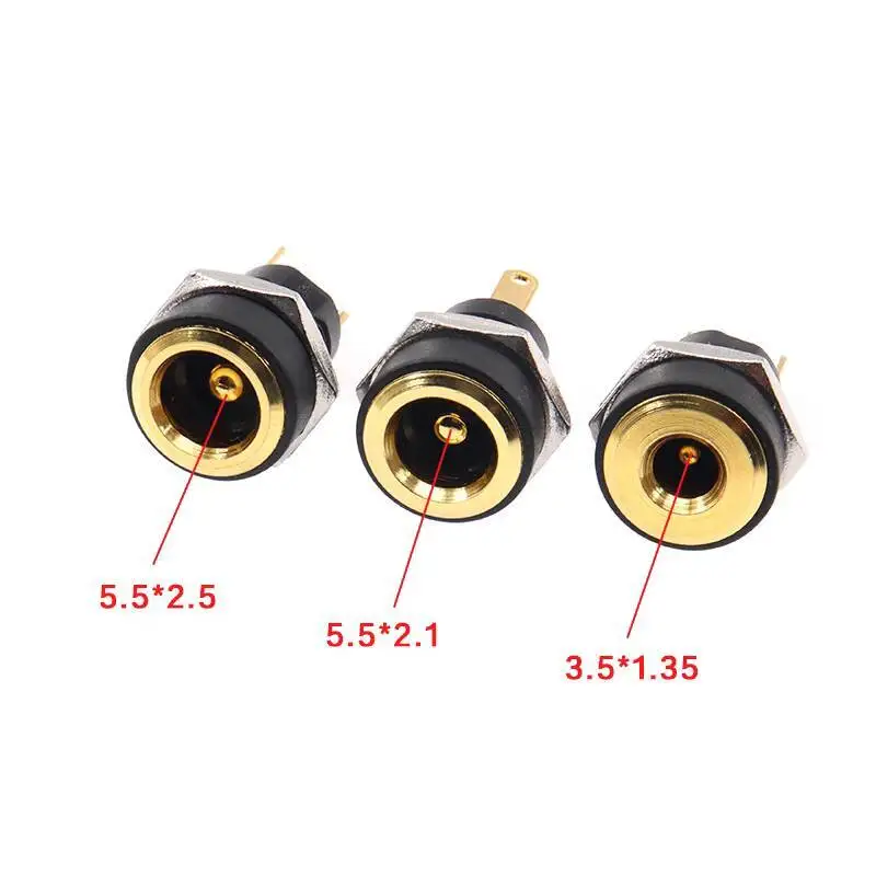 5 Stück vergoldete Vollkupfer-DC-022B-DC-Stromversorgungs-Buchsenstecker 5A Stecker 5,5*2,1/2,5 mm Rundloch 3,5-1,35 – Detail 2