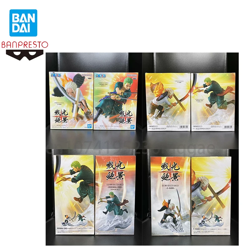 

Оригинальный Bandai SENKOUZEKKEI Roronoa Zoro S-HAWK ONE PIECE аниме фигурки модель игрушки коллекции украшения подарок на день рождения