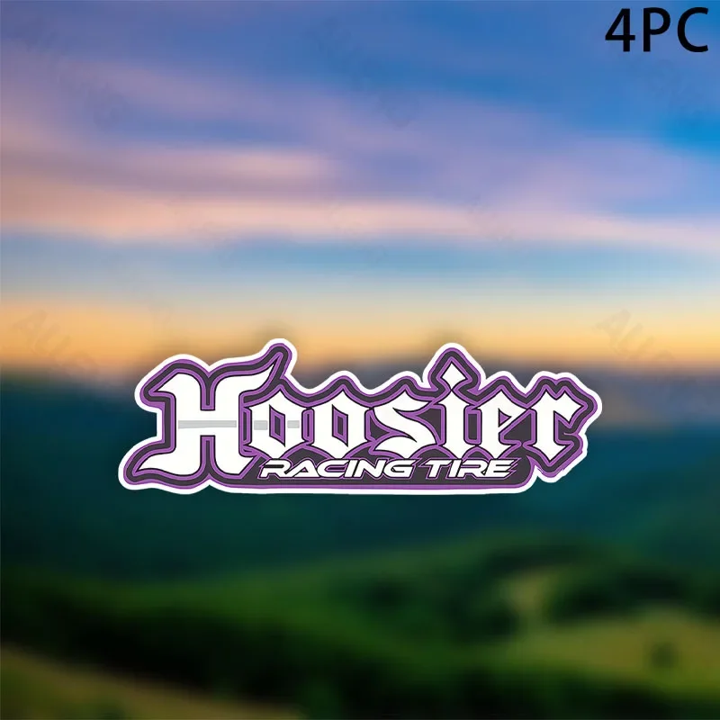 Adesivos para Pneus Hoosier Racing de 4 Peças, 7,5 Polegadas, Decalques Duráveis em PVC à Prova d'Água, Acessórios de Decoração Externa para Pneus de Carro com Tema de Corrida
