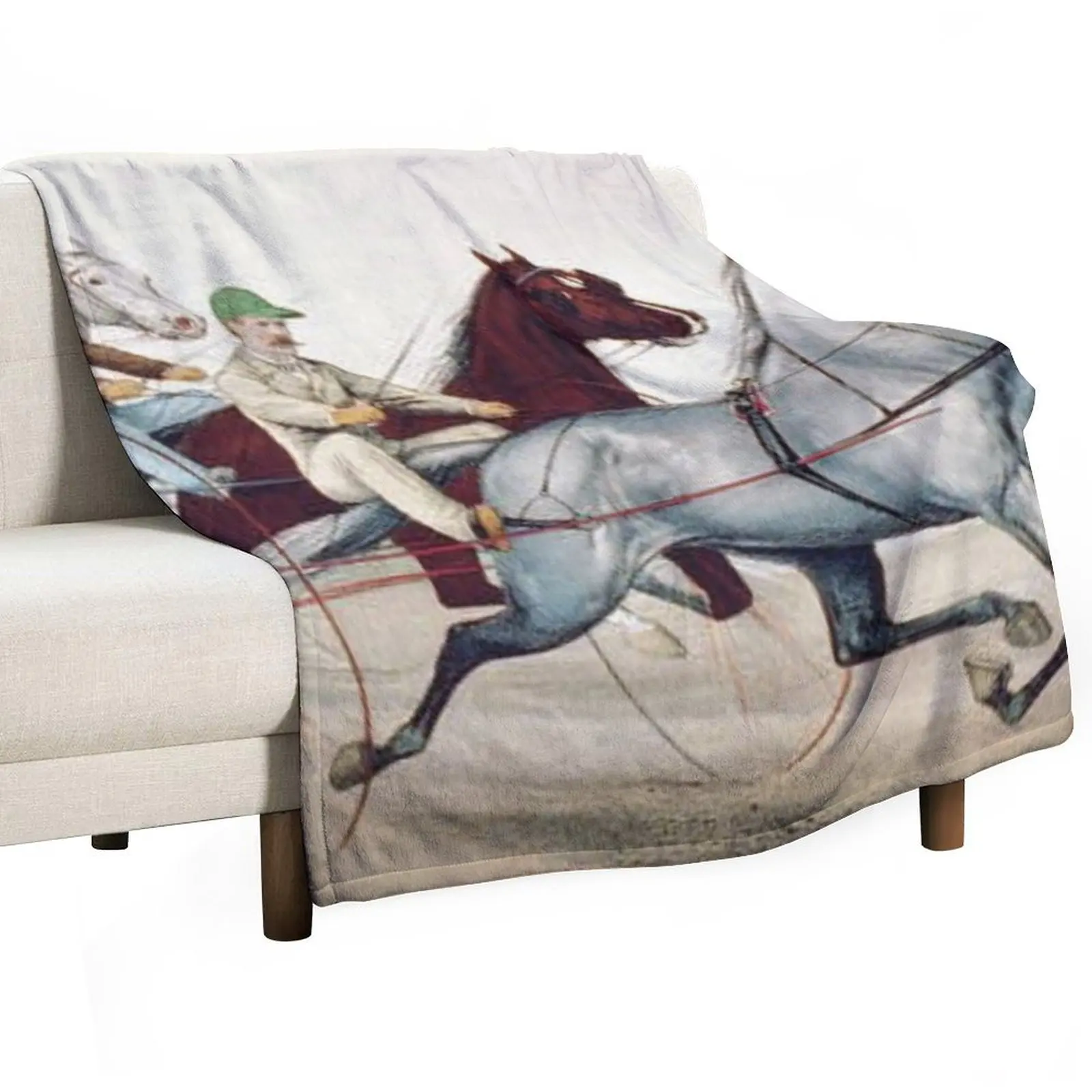 Harness Racing Throw Blanket Summer Beddings Furry Custom valentine gift ideas Flannels Softest Blankets