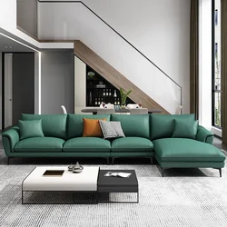 Leather Sectional Large Sofa Simple Reception Pouf Ergonomic Nordic Sofa Modern Classic Lounge Divani Soggiorno Home Furniture