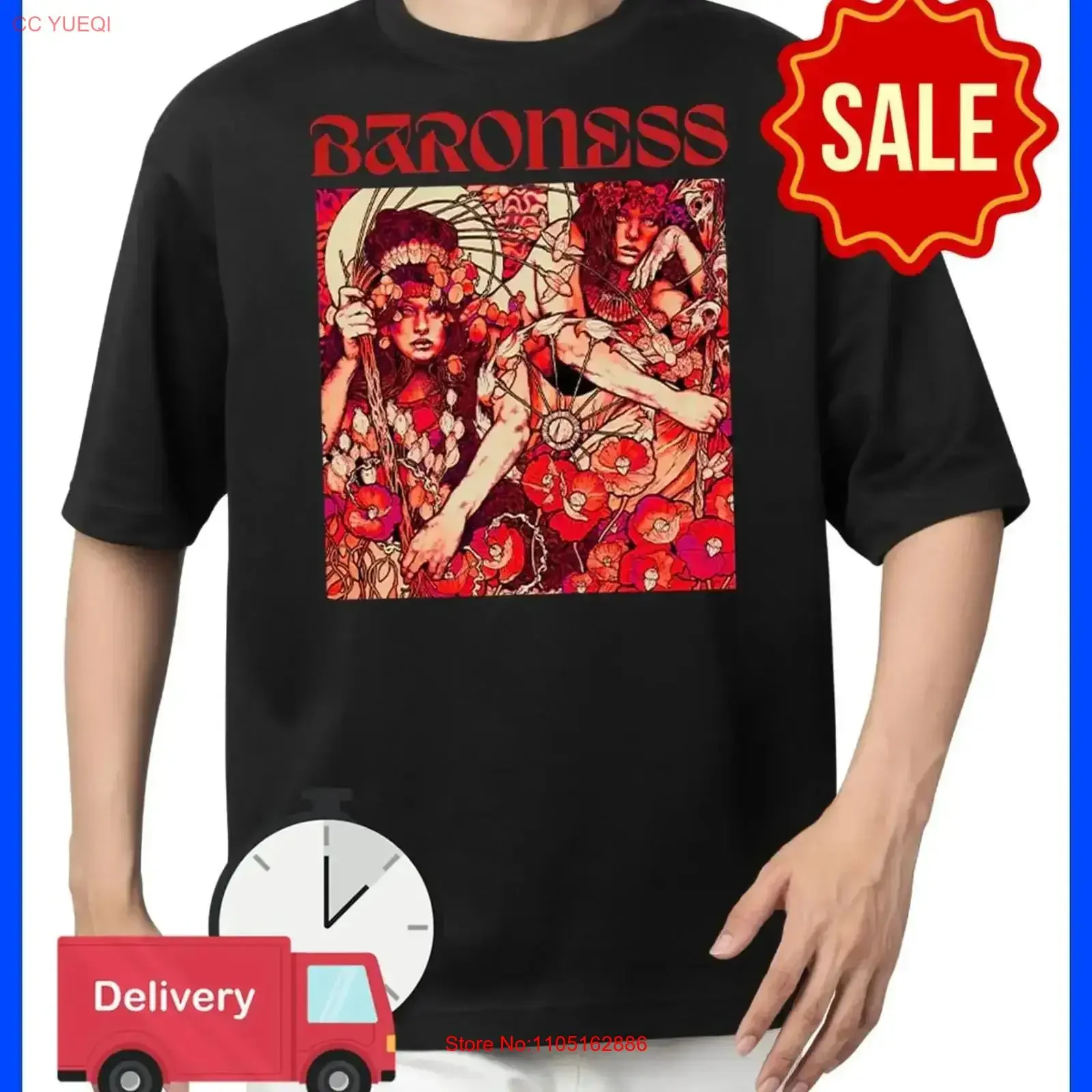Baroness band T shirt short sleeve All size vintage Washed Versatile Soft Top For Everyday Wear designer clothes Stylish