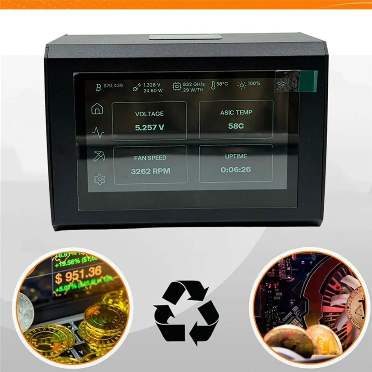 NEW FACTORY~For Touch Miner 800GH/S-1000GH/S Hashrate ASIC Miner BM1368 BTC Solo Miner Open Source Silent Miner EU PLUG