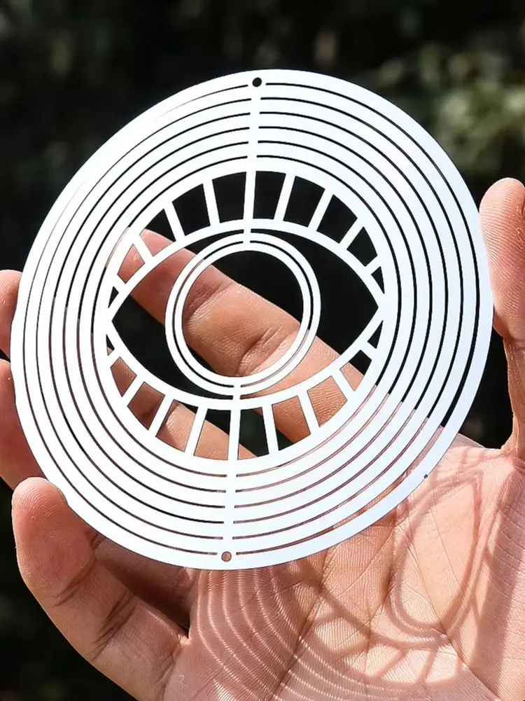 Turkish Devil Eye Wind Spinner Catcher Sublimation 3D Mirror Reflection Rotating Windchime Feng Shui Amulet Hanging Garden Decor