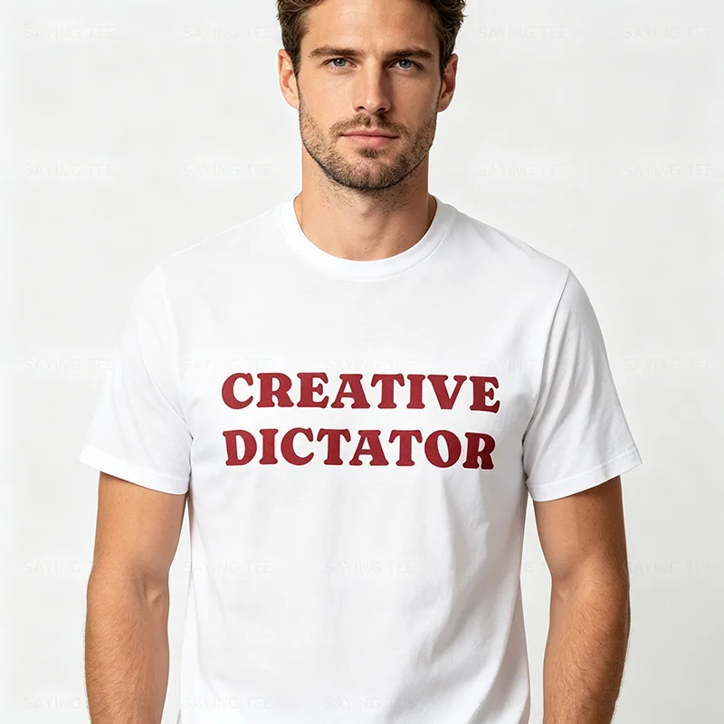 Kreativer Diktator Kreativer Chef Sarkastisches Humor-Zitat Herren Damen T-Shirt Y2k Persönlichkeit Arbeitsplatz-Sprücher T-Shirt Weiches Baumwoll-T-Shirt – Detail 4