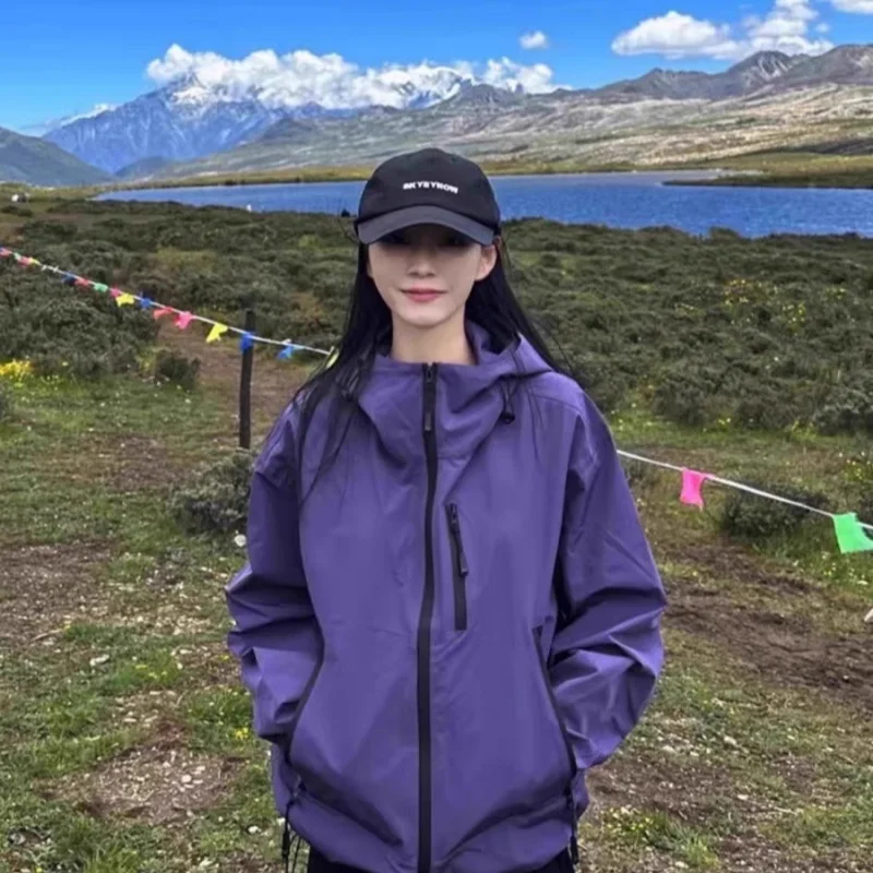 

EiAO Windbreaker Unisex Solid color Hooded Fall Waterproof Breathable Jackets for Hiking Camping Fishing Outdoor Activities2025