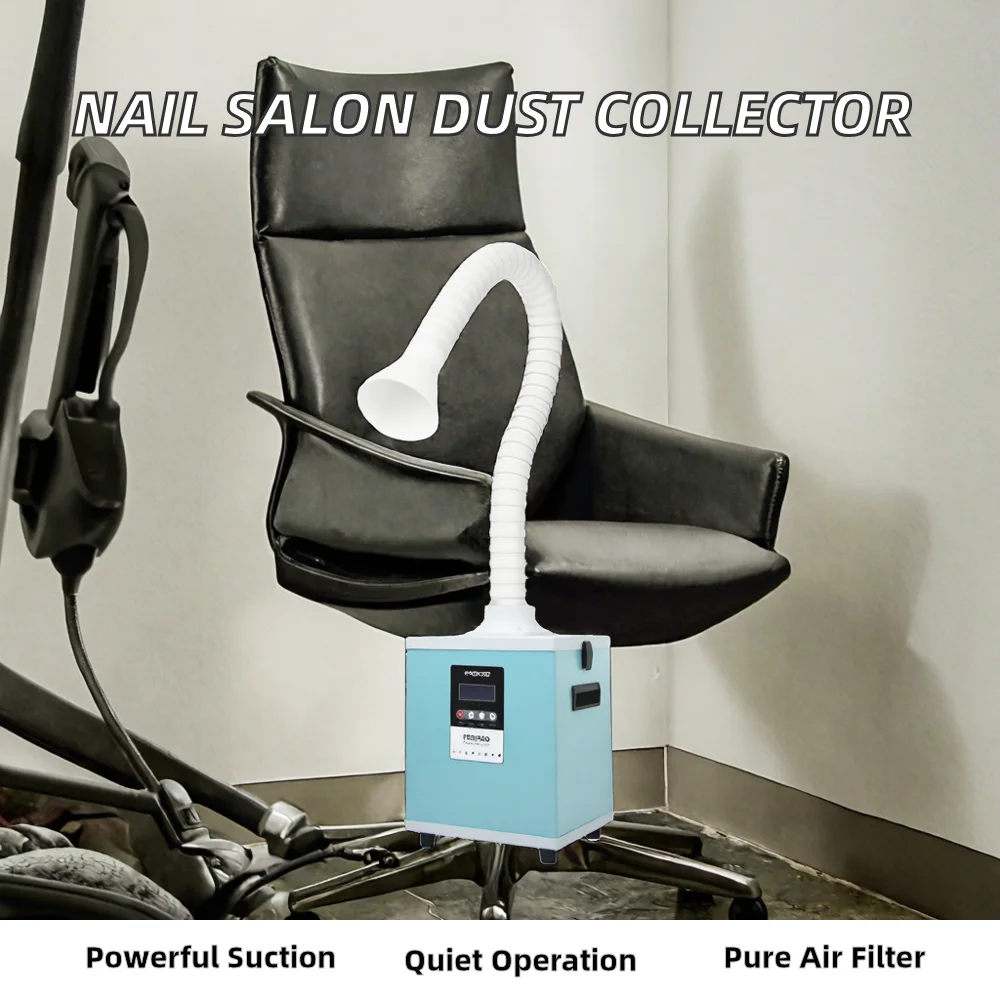 Nail Salon Dust Collector Strong Suction Low Noise  Filter  Efficiency 55dba Quiet Operation Metal New