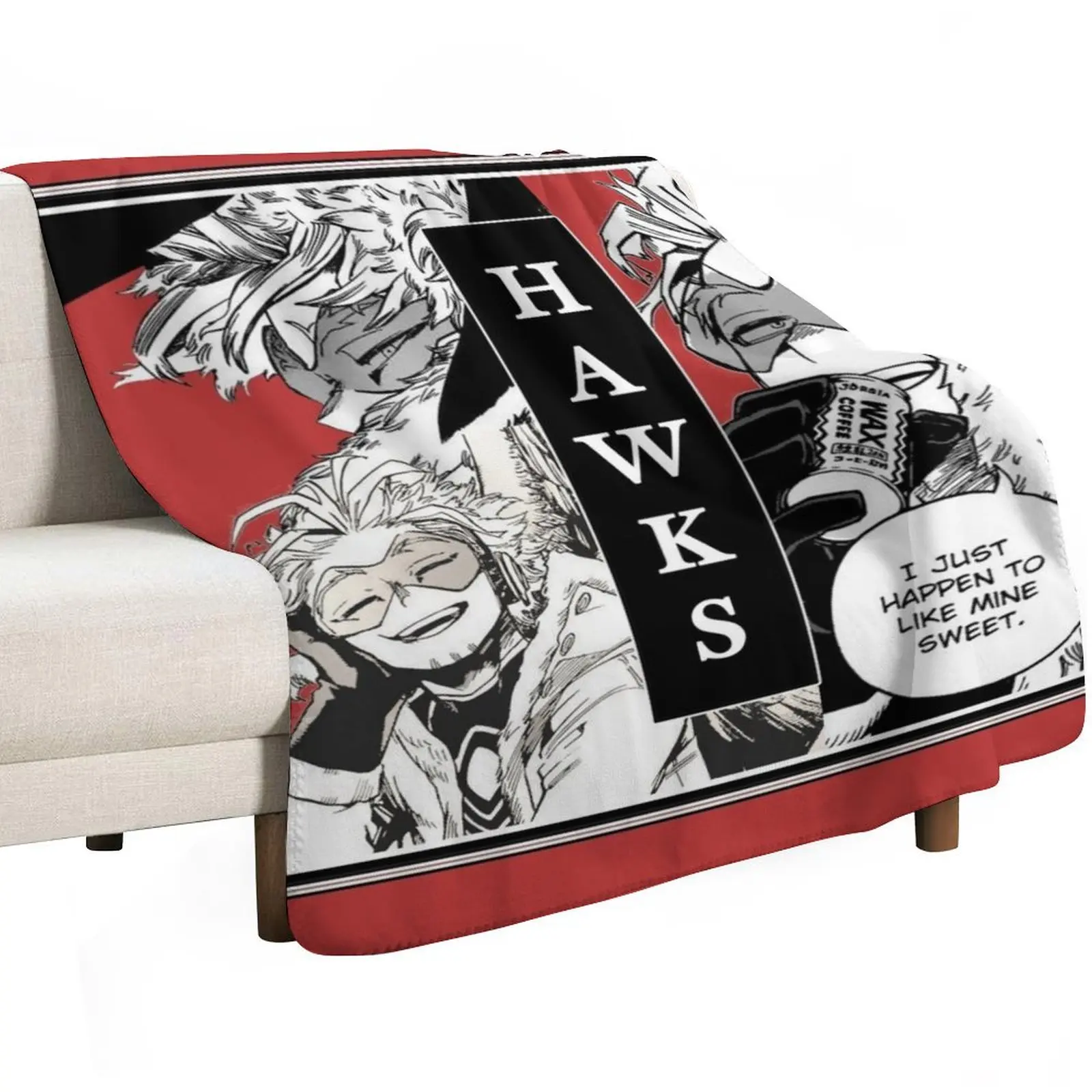 Manga Hawks BNHA Throw Blanket Giant Sofa Tourist valentine gift ideas christmas gifts heavy to sleep Shaggy Blankets
