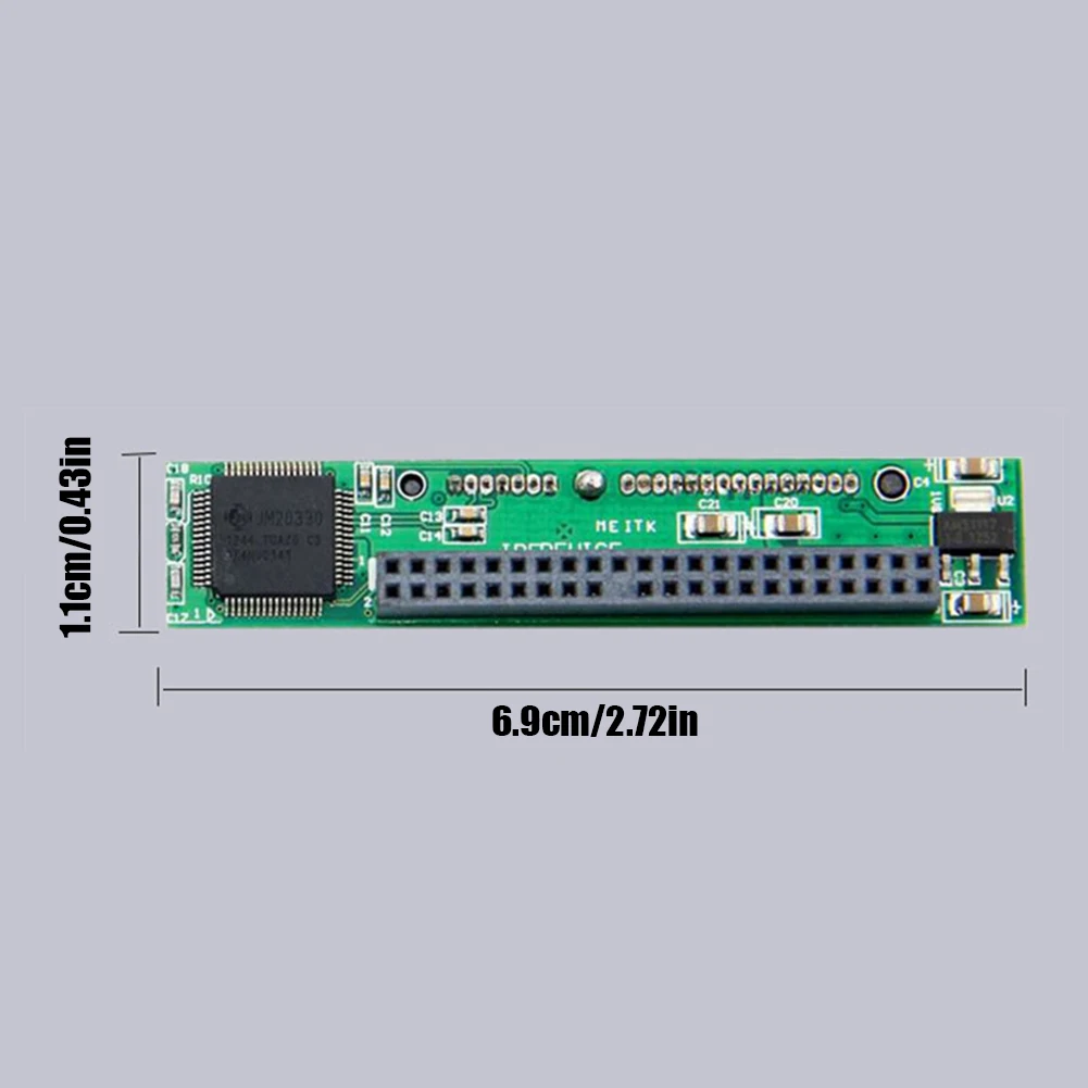 SATA para IDE SSD cartão adaptador, 2,5 "Mini cartão conversor de disco rígido, 7 + 15-Pin Feminino para 44-Pin Masculino, Suporte Hot Swap, ATA 66, 100, 133