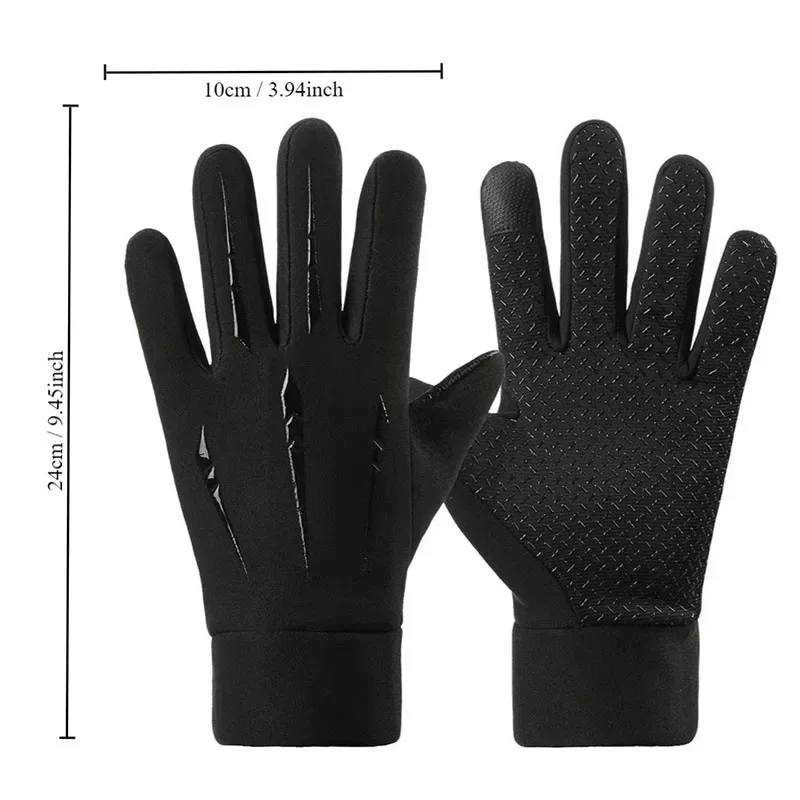 قفازات دافئة للرجال دراجة نارية الشتاء يندبروف قفازات طارد المياه الدراجات الوجبات الجاهزة شاشة تعمل باللمس الصيد عدم الانزلاق قفازات #5