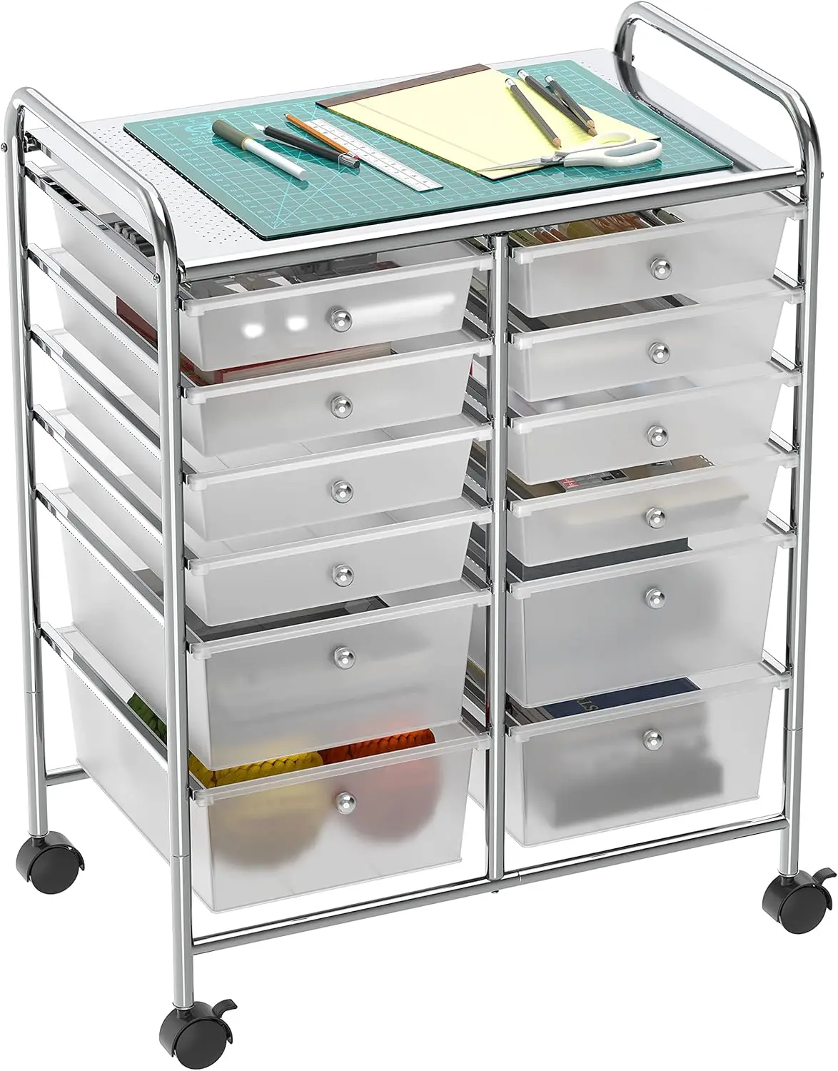 

12-Drawer Rolling Storage Cart with Wheels for Art Craft Organizer and Utility
