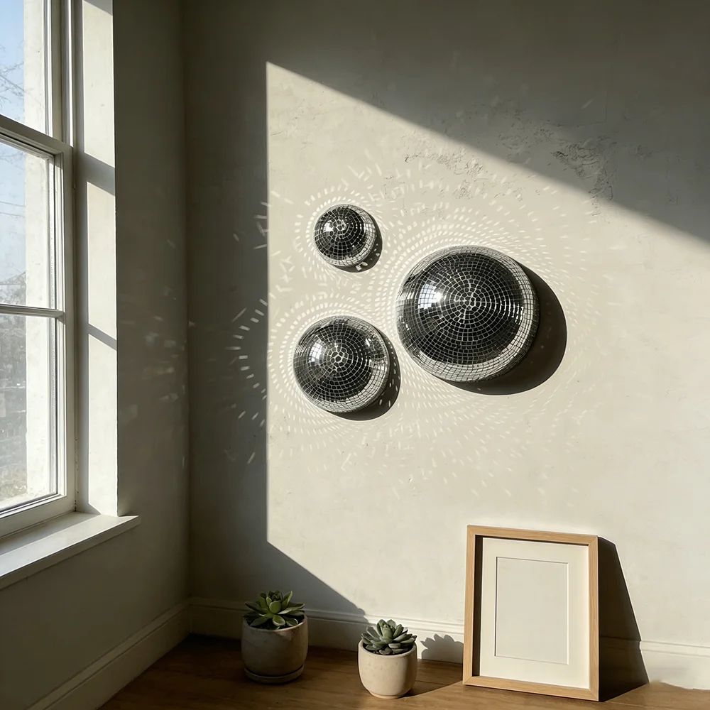 Disco Ball Hemisphere Mirror 10/15/20cm Reflective Home Wall Decor Garden Decor Half Ball Mirror for Interior Design