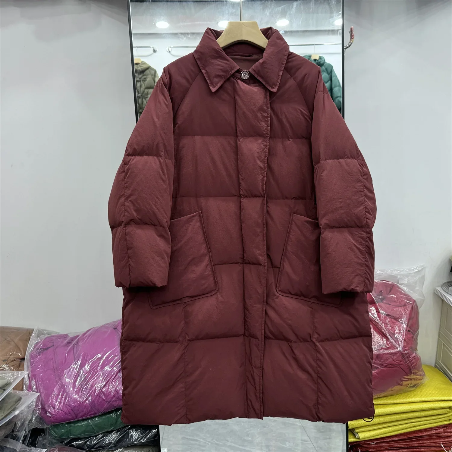 

Winter New Women's Down Jacket Commuting Warm Loose White Duck Down Parker Down Jacket