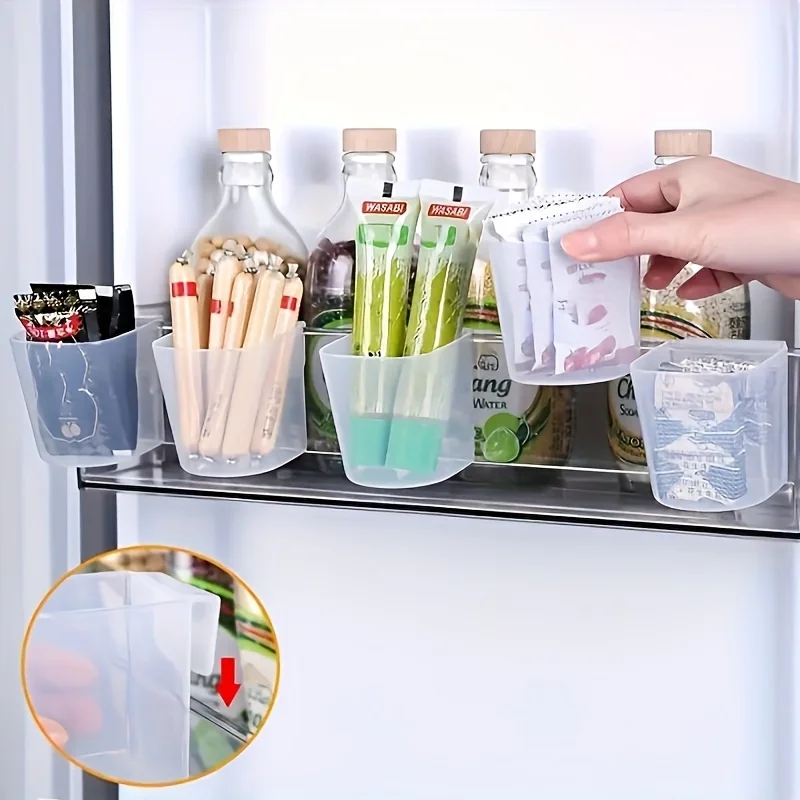 1/2pcs Multi-Use Storage Baskets, for Home Office & Kitchen Organization, White To Keep Desk Fridge Counter Tidy,Kitchen Storage