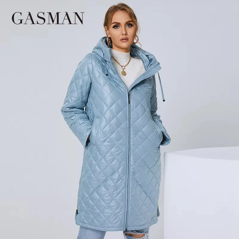 GASMAN 2022 Women\'s Autumn Winter jacket Fashion XL-5XL long High street parka Furry lining high quality Brand coat woman 81121