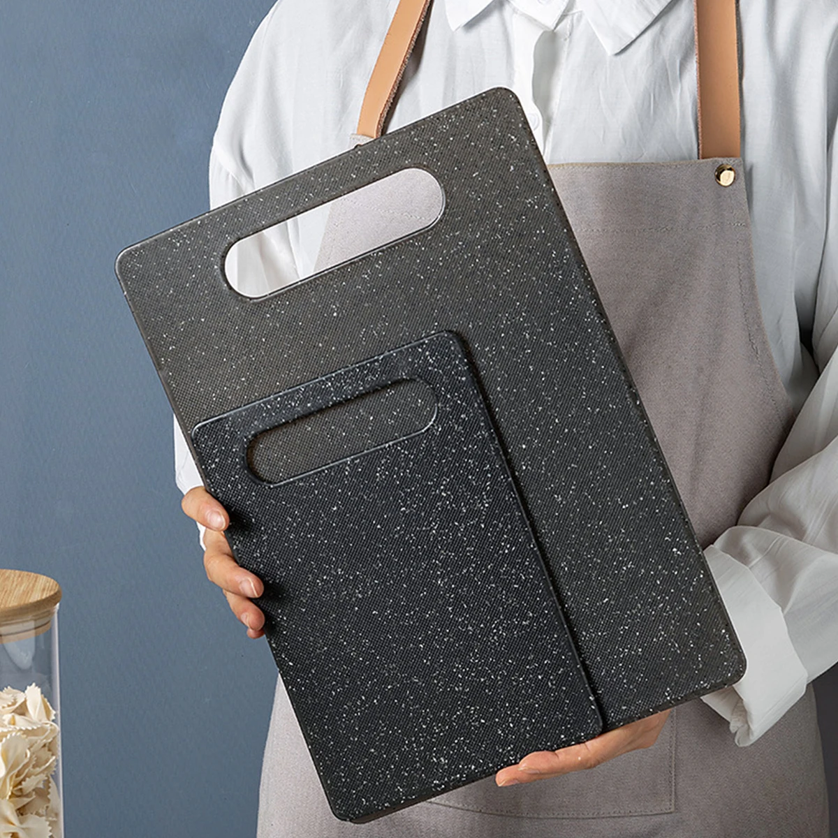 1PC-Square Plastic Chopping Board for Home Use; Double-Sided Cutting Board for Kitchen Use; Fruit Board for Sorting and Storage
