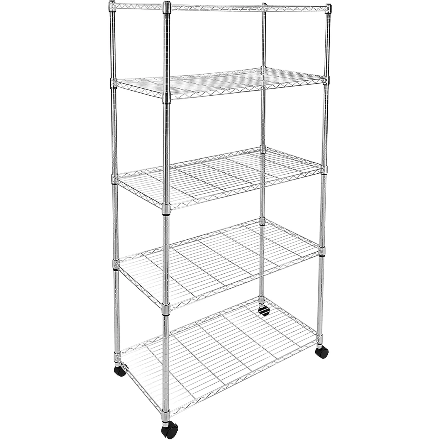 

5-Tier Heavy Duty Storage Shelving Unit,Chrome, 35.43" W x 17.72" D x 70.87" H, 1 Pack