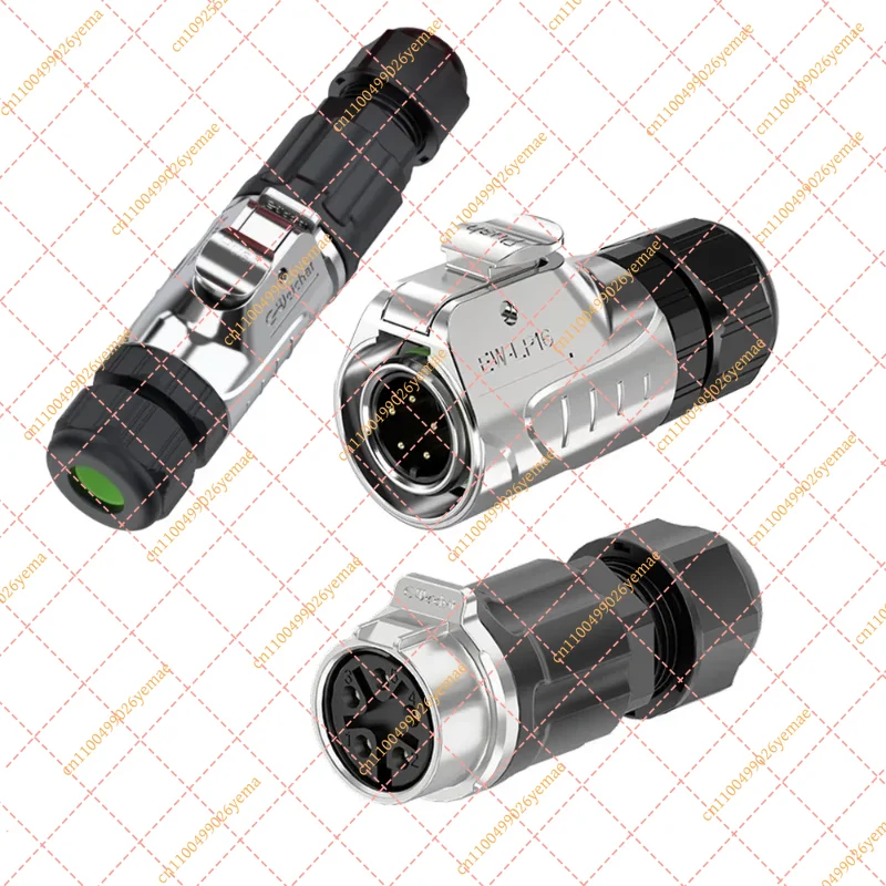 IP68 M16 Waterproof Connector, Industrial Solder Power Signal Circular Plug Socket 2-9 Pin