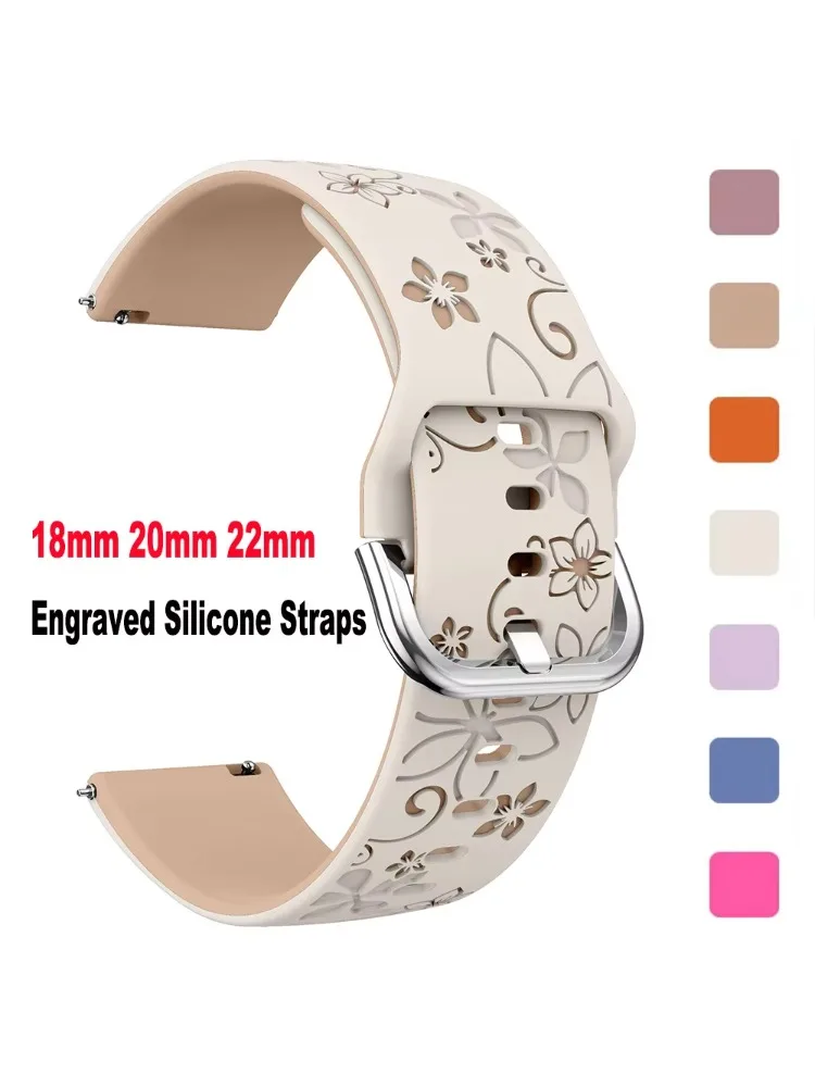 Pasek 18mm 20mm 22mm do Samsung Galaxy Watch 7 6 5 4 5Pro Classic, silikonowy pasek do Huawei Watch GT6 Pro 46mm GT4/3Pro, bransoletka — 2