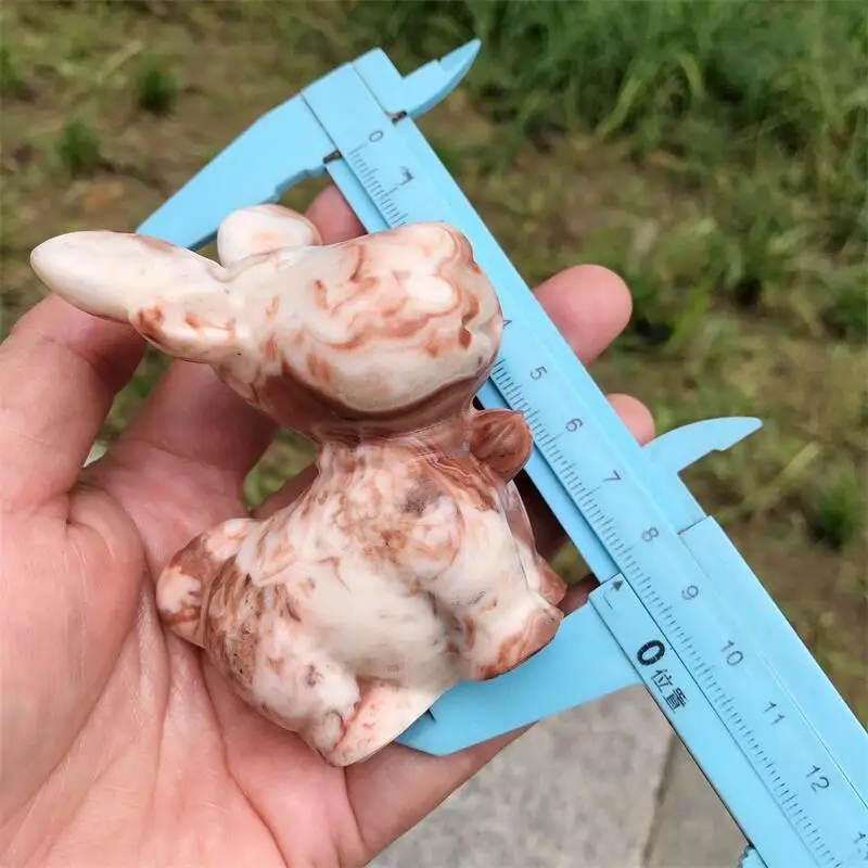 8.3CM Natural Agate Christmas Reindeer Carving Healing Crystal Gemstone Collectible Home Decoration Holiday Gift 1Pc
