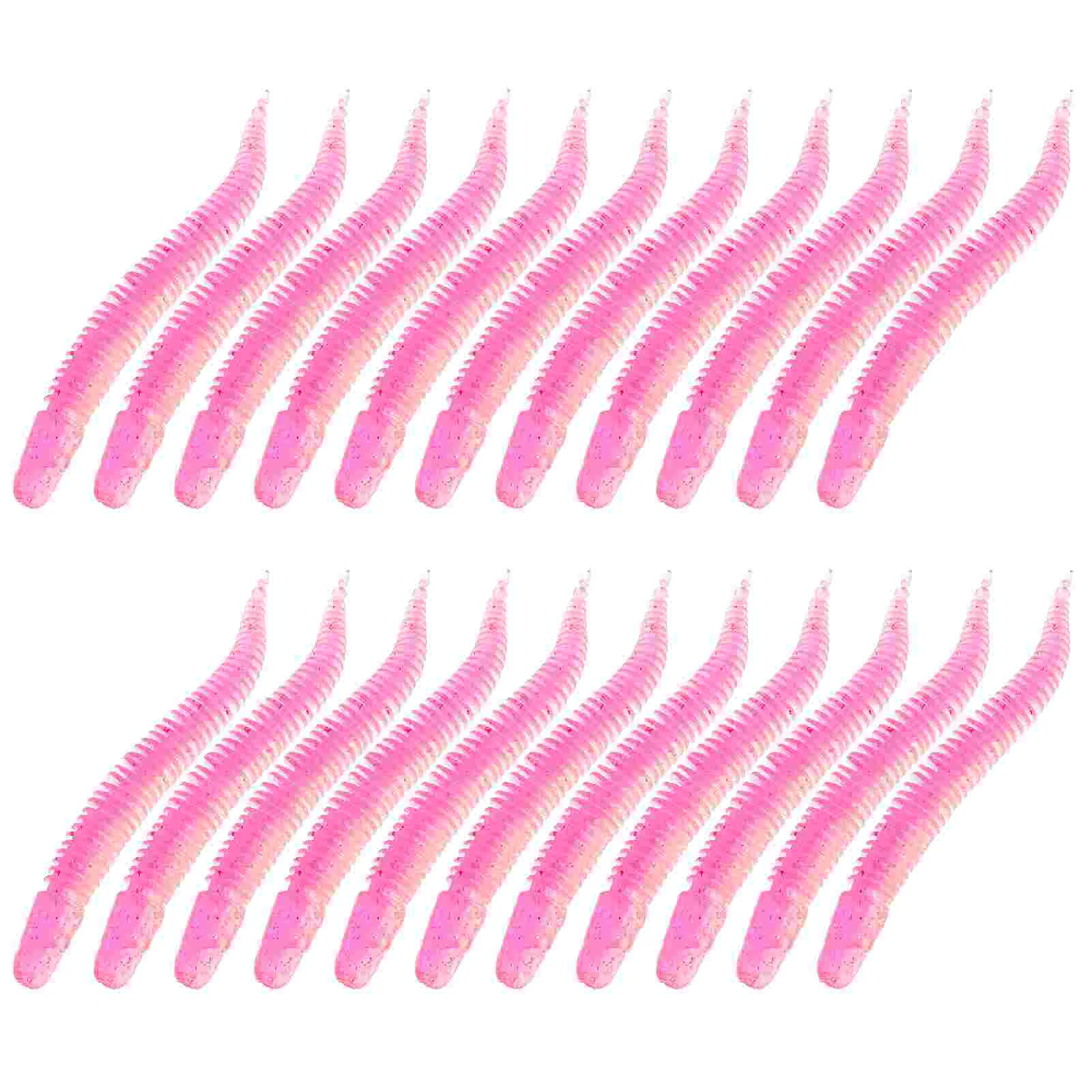 30 Pcs Fishing Lure Soft Bait Fake Worm Special Freshwater Baits Fishbait Pink Bass Lures Worms