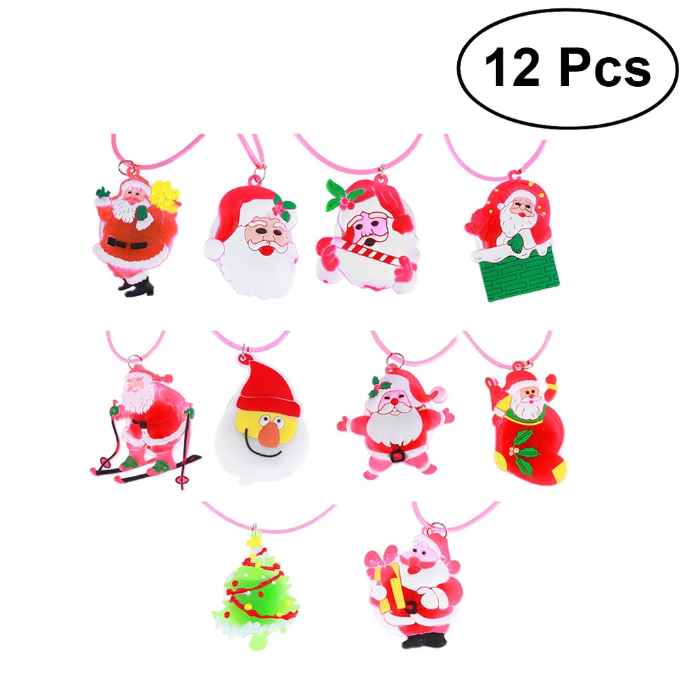 Colliers à pendentif clignotant luminescent LED, 12 pièces, confortable, léger, personnalisé, corde de Festival de noël et d'halloween