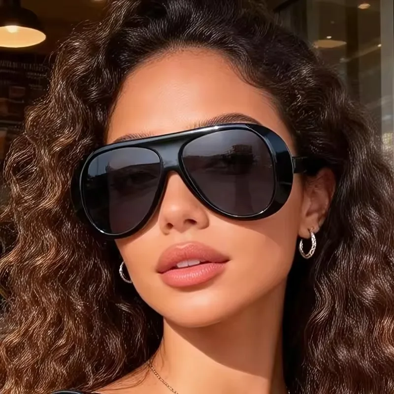 Retro Aviator Sunglasses UV Protection HD Shades New Large Glasses Men and Women Driving Eyeglasses