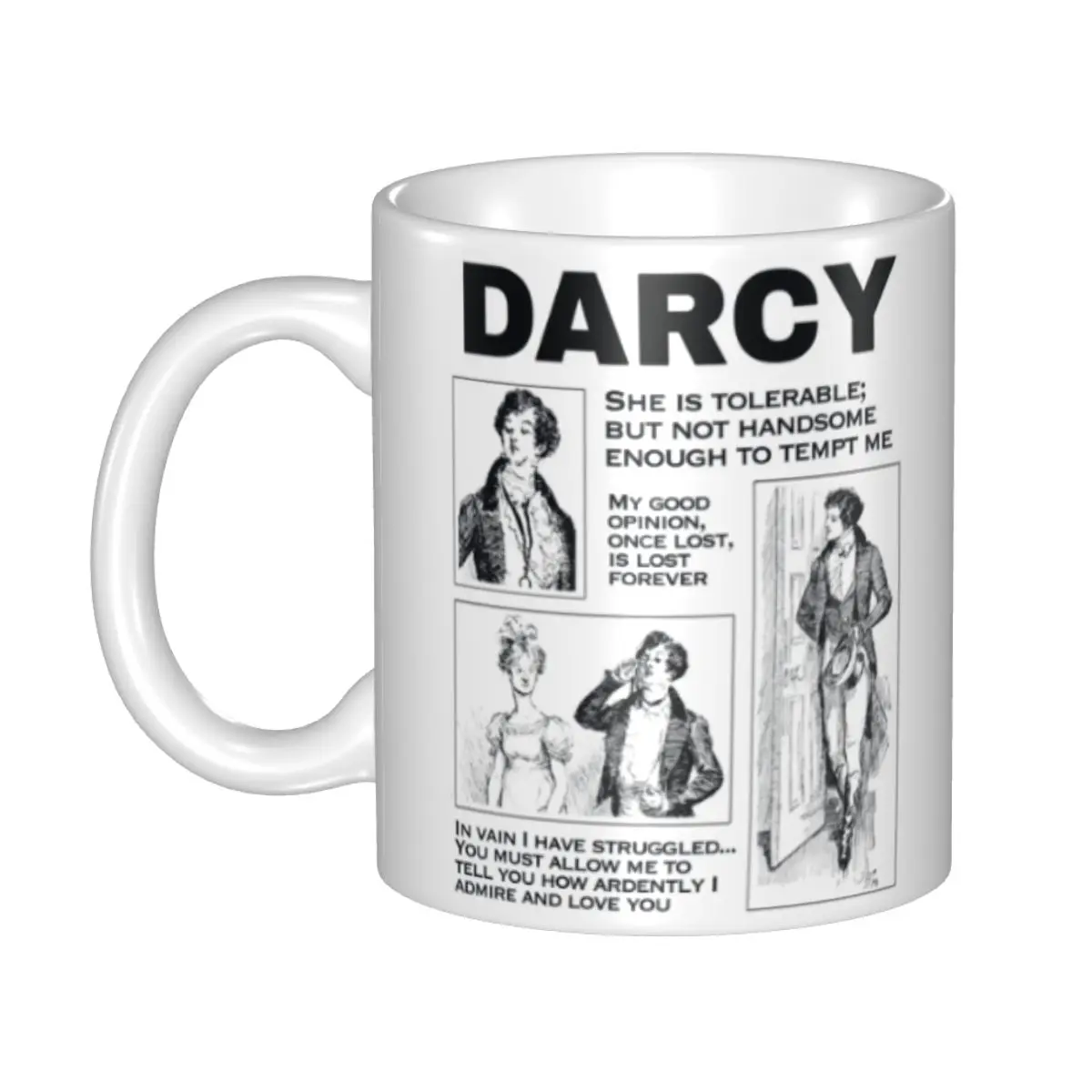 

Pride And Prejudice Mr.Darcy Quotes Mugs Custom Ceramic Coffee Mug Cup Creative Gift