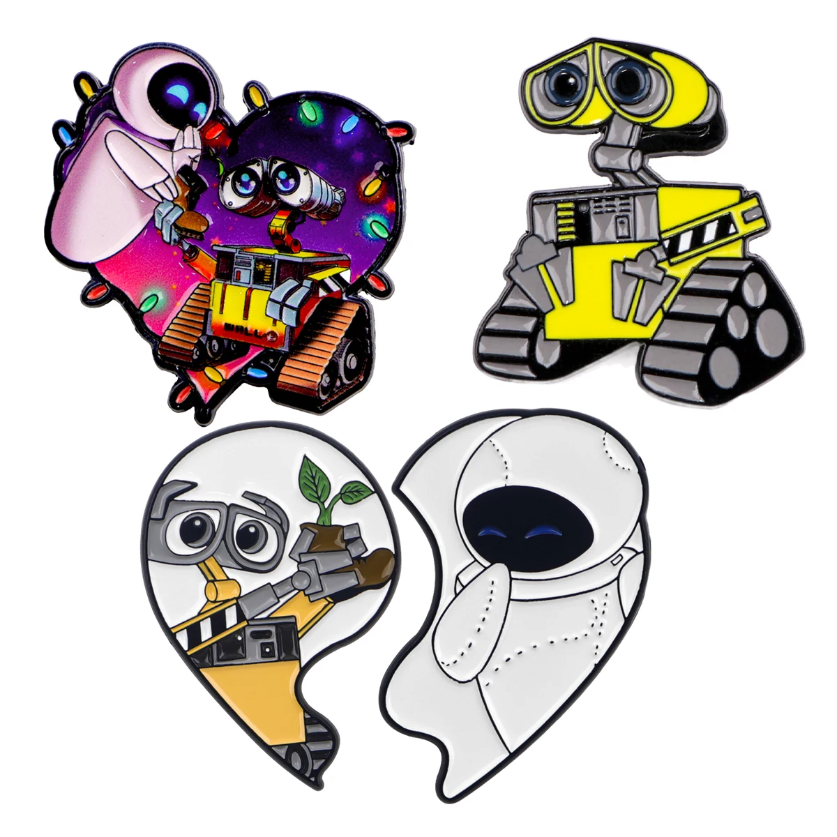 Cartoon-Roboter-Emaille-Pin, Paar-Brosche für Mantel, Damenbroschen, modische Reversnadeln, Schmuckgeschenk für Freunde