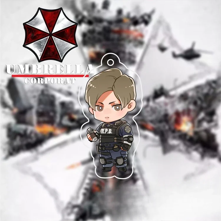 Hot Movie Peripheral Products Acrylic Keychain Alice Carlos Oliveira Jill Valentine Claire Redfield Brithday Gift for Friend