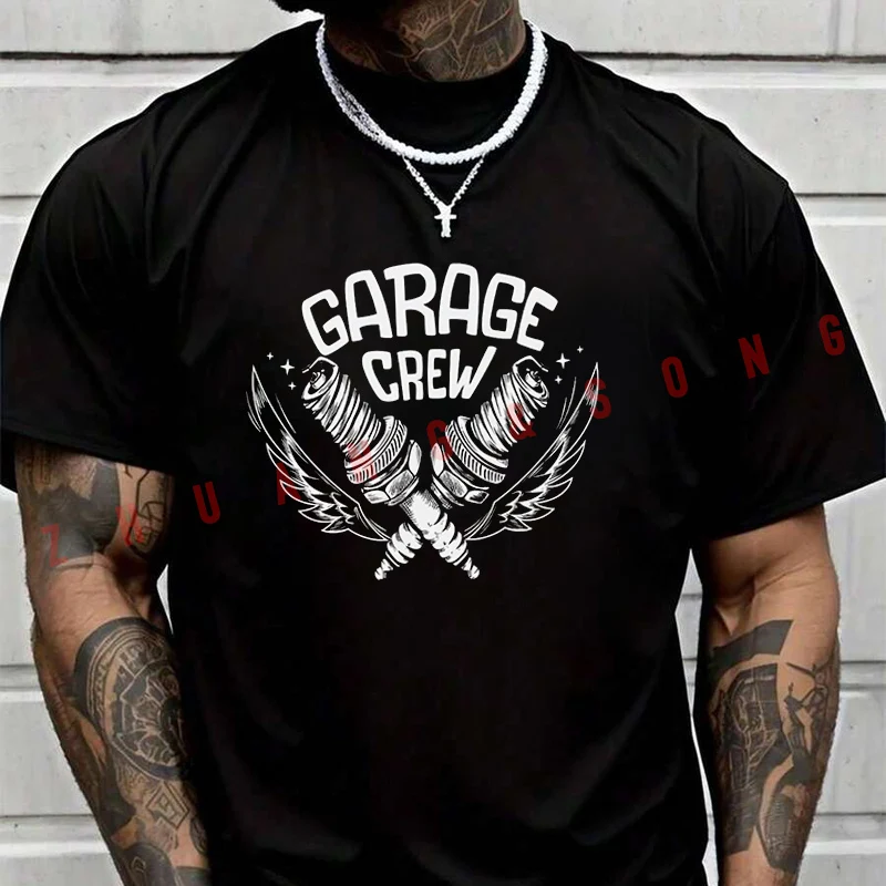 

2026 Men T-Shirt Garage Crew Design TShirt Vintage Clothes Plain Mens Funny T Shirts Casual Clothing Harajuku