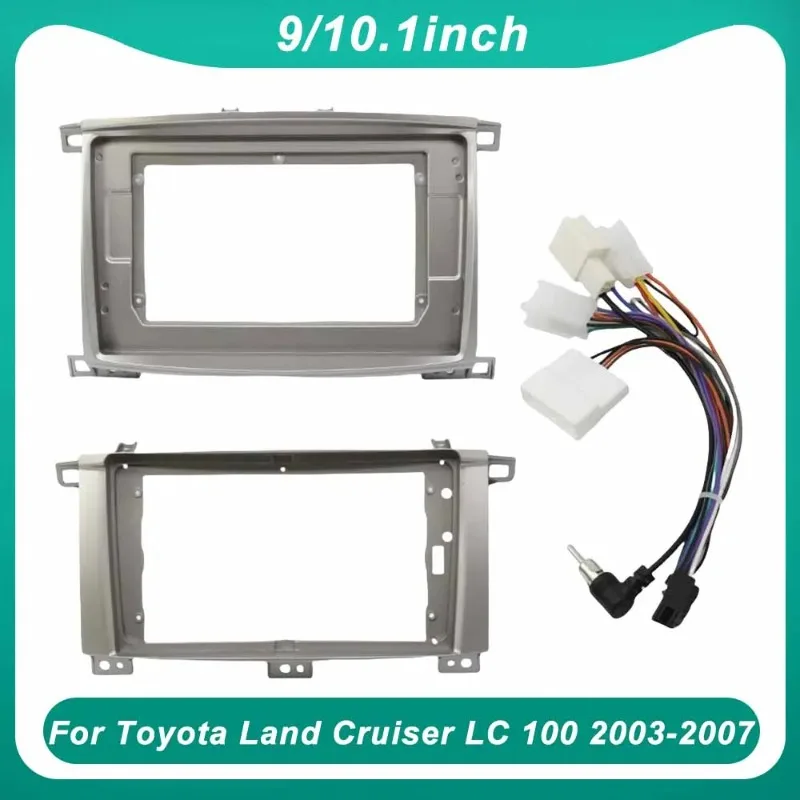 2 Din Car Radio Fascia For Toyota Land Cruiser LC100 2003-2007 Android MP5 Stereo Head Unit Dash Panel Install Trim Frame