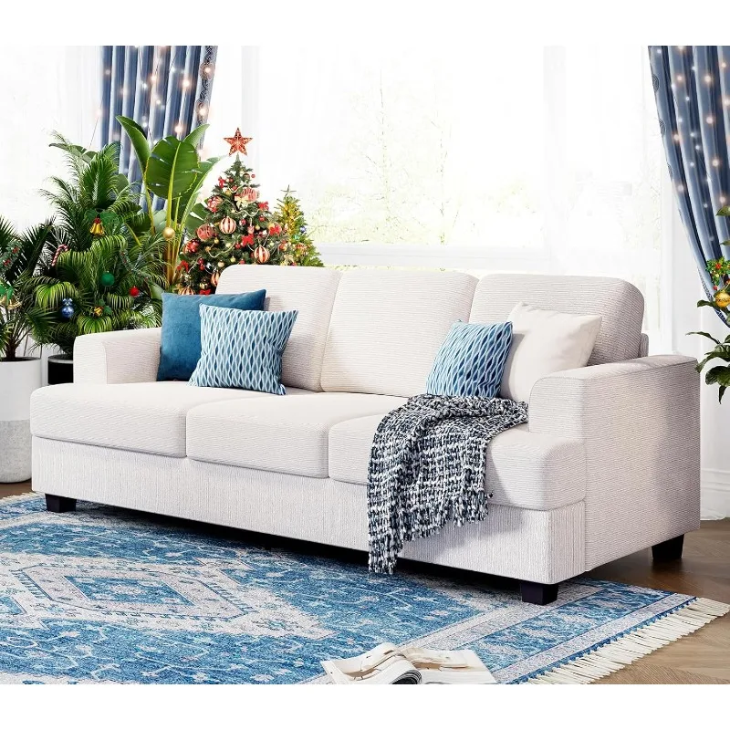 3 Seater Couch for Living Room, Modern Couch with Removable Cover, Deep Seat Sofa, Comfy Cloud Couch with Firm Structure