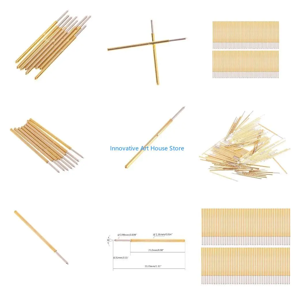 E1PC 100 Pieces Spring Test Probe Pogo Pin Current Rating 3A Used for PCB Testing