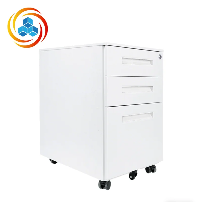 Mobile Cabinet,Adjustable Three-drawer Mobile Metal Filing Cabinet with Modern Design Large Capacity & Durable Construction for