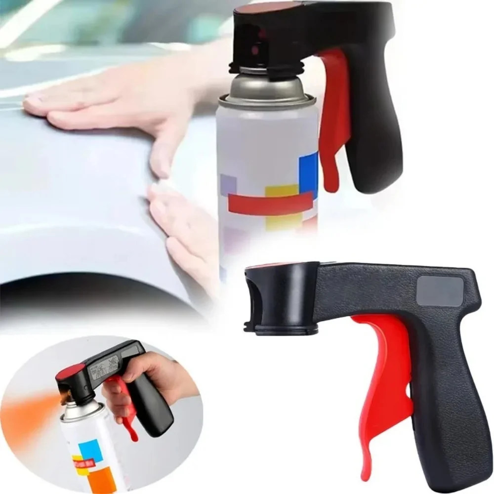 Spray Gun Adaptor Auto Polishing Paint Care Aerosol Spray Gun Handle with Full Grip Lock Car Maintenance Tool Care Accessories