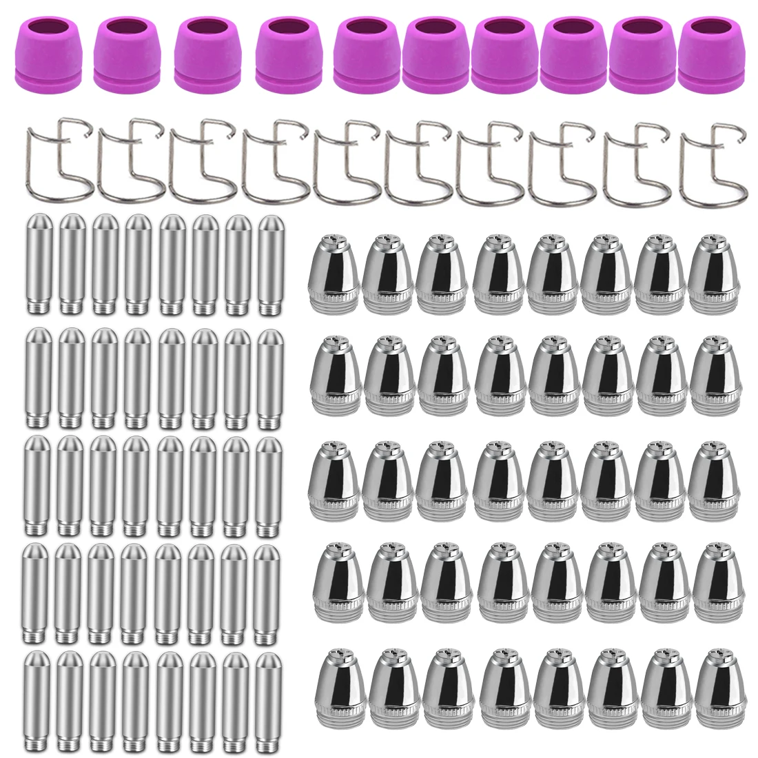 100pcs WSD60 Plasma Cutting Consumables Torch Electrode Tip Nozzle Kit 60A Plasma Cutting Machine Accessories AG60 SG55