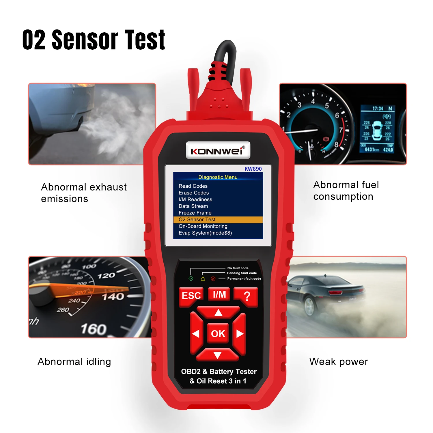 

Автосканер ABleKONNWEI KW890 KW880 KW870 3-в-1 OBD2, тестер-анализатор аккумуляторов 12В, диагностический инструмент, считыватель кодов, проверка совместимости аккумуляторов