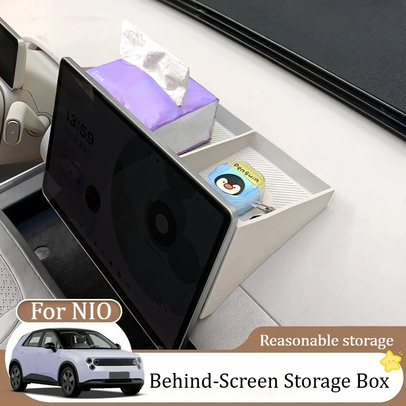 For NIO Firefly 2025 Screen Rear Storage Box Silicone Original Car Color Tissue Box Storage Car Interior Modification Supplies
